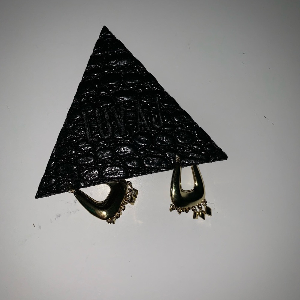 LUV AJ Free People gold kite small hoop earrings - Picture 3 of 3